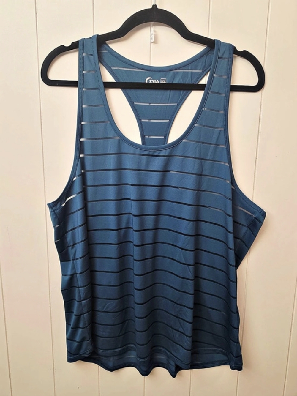 ZYIA Striped Racerback Tank in Blue XXXL Like New